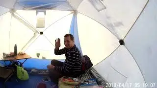 Обзор палатки Пульсар 4Т Лонг в экстремальных условиях !!! Ловля рипуса на озере Шевченовка!!!