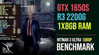 Hitman 3 GTX 1650 Super | R3 2200g | 1x8GB RAM Ultra settings | 1080p