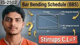 Bar Bending Schedule of Stirrup bar/ Tie bar in rectangular column | BBS of steel bar