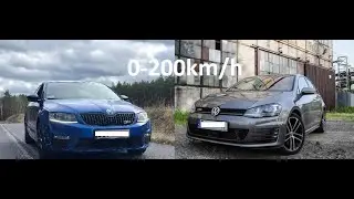 Octavia RS TDI vs Golf 7 GTD 184PS 0-200 acceleration