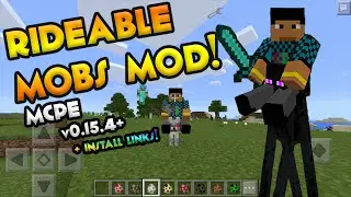 RIDEABLE MOBS MOD!+INSTALL LINK! - MCPE v0.15.4+ - Riding an Enderman!!!