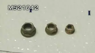 Tipos mais comunas de porcas usadas em aeronaves