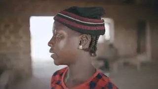 African girl dancing singing