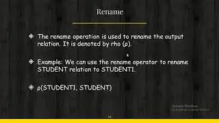 Relational Algebra -Part 4