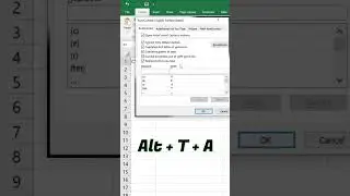 SHORTCUT TO OPEN AUTO CORRECT DIALOG BOX IN EXCEL #trending #shorts #short #viralvideo