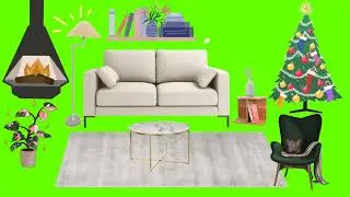 Livingroom with Christmas Tree Green Screen 🛋 🎄 🏡