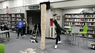 Keva Tower Destruction via Soccer Kick