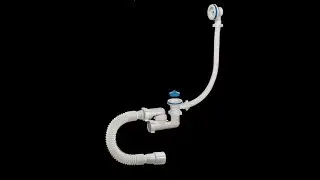 Assembly of siphons A-6008 and A-60089 with a plastic outlet for a bathtub with an overflow.