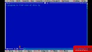Find the size of data types in C programming language
