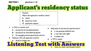 Applicant's Residency Status Listening Test with answers | IELTS SIMULATION LISTENING TEST 7