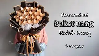 cara membuat buket uang bentuk kerucut 20 lembar | buket wisuda cowok gembul
