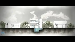 Architectural Section Rendering - Timelapse | Photoshop