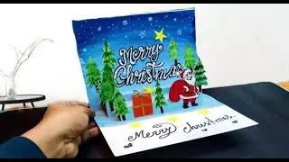 Christmas greeting card / 3D Christmas greeting card making ideas / handmade Christmas card easy