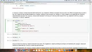 Raising Exceptions and Defining Cleaning Up Actions
