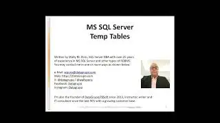 MS SQL Server :: Temp Tables