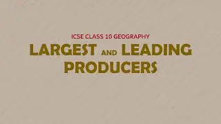 LARGEST AND LEADING PRODUCERS | MINERALS | FOOD GRAINS | BEVERAGES | ICSE CLASS 10 GEOGRAPHY