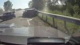 Лобовое столкновение с участием ВАЗа и КИА