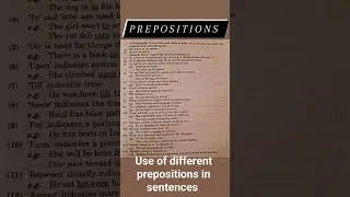use of prepositions 
