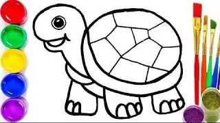 Bolalar uchun toshbaqa rasmini chizish | Рисуем черепаху для детей | How to draw a turtle for kids
