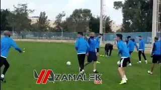 شاهد مهارة متبادله رائعه بين شيكابالا وأشرف بن شرقي فى مران الزمالك فى تونس  قبل مباراه الترجى برادس