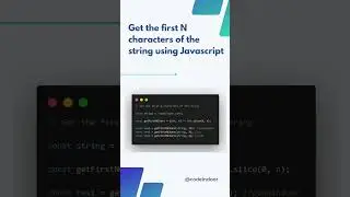 Get the first N characters of string using JavaScript #javascript #js #code #codeindoor #reactjs