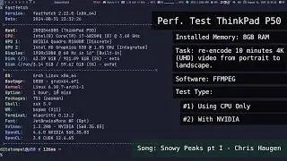 Test: Re-encoding 4K Video using FFmpeg on ThinkPad P50