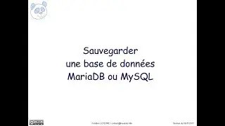 MariaDB / MySQL - Sauvegarder avec mysqldump