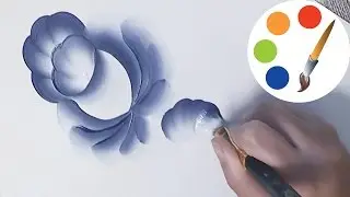 Gzhel, Painting the blue flower step by step, irishkalia