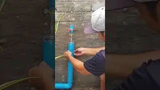 He fix PVC pipe low pressure water 