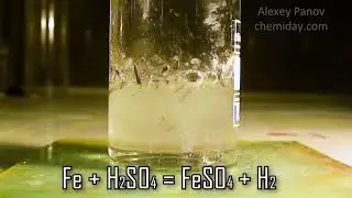 Fe + H2SO4 → FeSO4 + H2 | Iron react with sulfuric acid