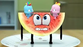 Can watermelon walk? Living XX Blue's Funny Video | OMG DOODLES