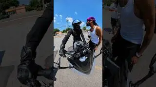 Biker almost got hit by a car AND HE TURNED AROUND TO TALK BUT THEN THIS HAPPENED...💀 