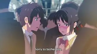 Mitsuha finds Taki on the train || Your Name