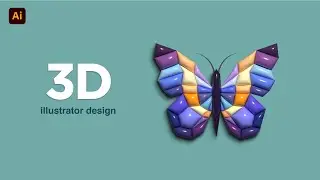 HOW TO CREATE 3D BUTTERFLY | illustrator Tutorial 🦋