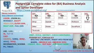 PostgreSQL full Course for Business analyst (BA) and Postgres beginners with pgAdmin free 