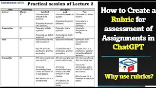 How to Create Effective Rubrics for Assessments of Assignments  | Practical Work Tutorial