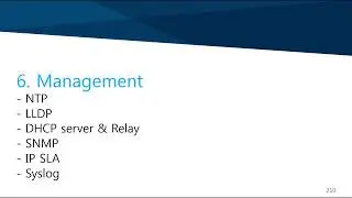 6 Management - NTP, LLDP, DHCP, SNMP, IP SLA & Syslog