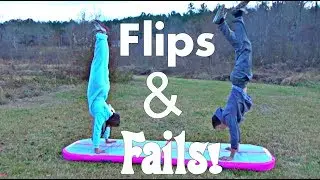AIR TRACK TRICKS W/MY EX BOYFRIEND | SILIVN Inflatable Air Gymnastics Mat