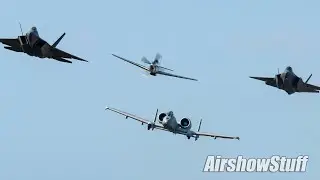 A-10 Warthog Demo and P-51/F-22/F-35 Heritage Flight (Tuesday) - EAA AirVenture Oshkosh 2019