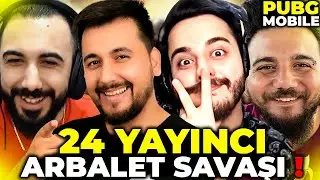 24 YAYINCI ARBALET CHALLENGE YAPARSA NE OLUR?!😂 PUBG Mobile