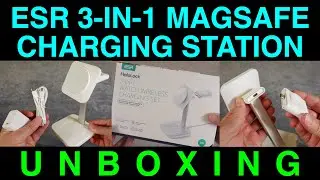 Unboxing 3-in-1 MagSafe Charger Stand with Portable Apple Watch Charger for iPhone AirPods by ESR