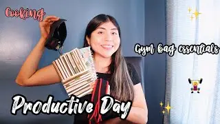 GYM ESSENTIALS AND PRODUCTIVE DAY WITH ME * lunch and snack ideas*