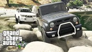 РУССКИЙ УАЗИК ПРОТИВ КРУЗАКА! OFF-ROAD ПО РЕКЕ В GTA 5! КРАШ ТЕСТ BMW! ГТА 5 ЖИЗНЬ ГОНЩИКА