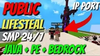 Lifesteal 😱 Smp Public Smp ❤️ Server Minecraft pe 1.19+ | best smp server for mcpe survival joining