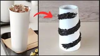 DIY unique flower vase making idea. Easy DIY flowers vase making