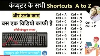 Microsoft shortcuts keys A to Z । All keyboard keys shortcut in Hindi ।