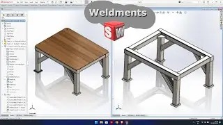 Ex 100 || chapter 5 || weldments in solidworks #weldments table #solidworks_tutorial #table