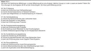 DTB B2 C1 Beruf Prüfungsvorbeitung Hören Teil 4 Aufgaben 36-40 Übungen 4