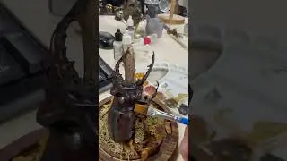 3D sculpt beetle model, hand painting on 3D print model #paint #color #pet