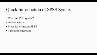 Quick Tutorial on SPSS Syntax